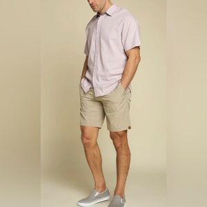 Men’s Pink “Bondi” Button Front Short Sleeve Shirt sz L